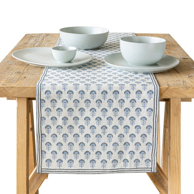 over&back Hand-Blocked 108" Table Runner