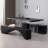 Simple Black Solid Wood Dining Table-292377609