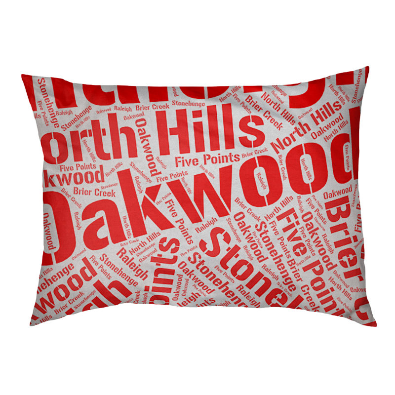 Coussin de chien « districts », Raleigh, Grand (l 40 po x P 30 po x H 14 po), Rouge