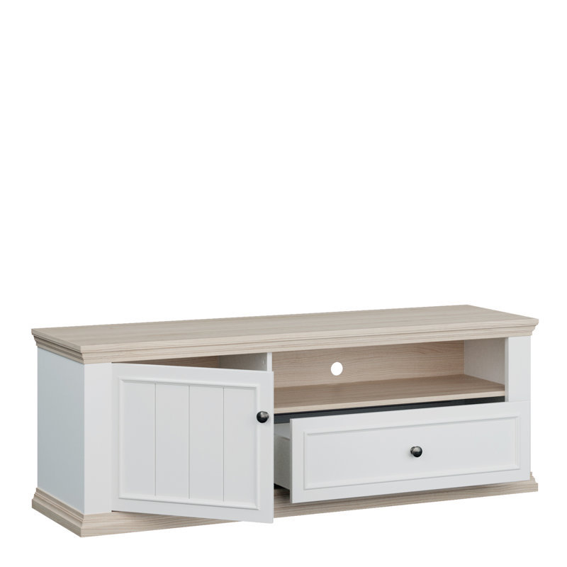 Pontypool Unfinished Entertainment Centre for TVs up to 58", White/Riva Oak