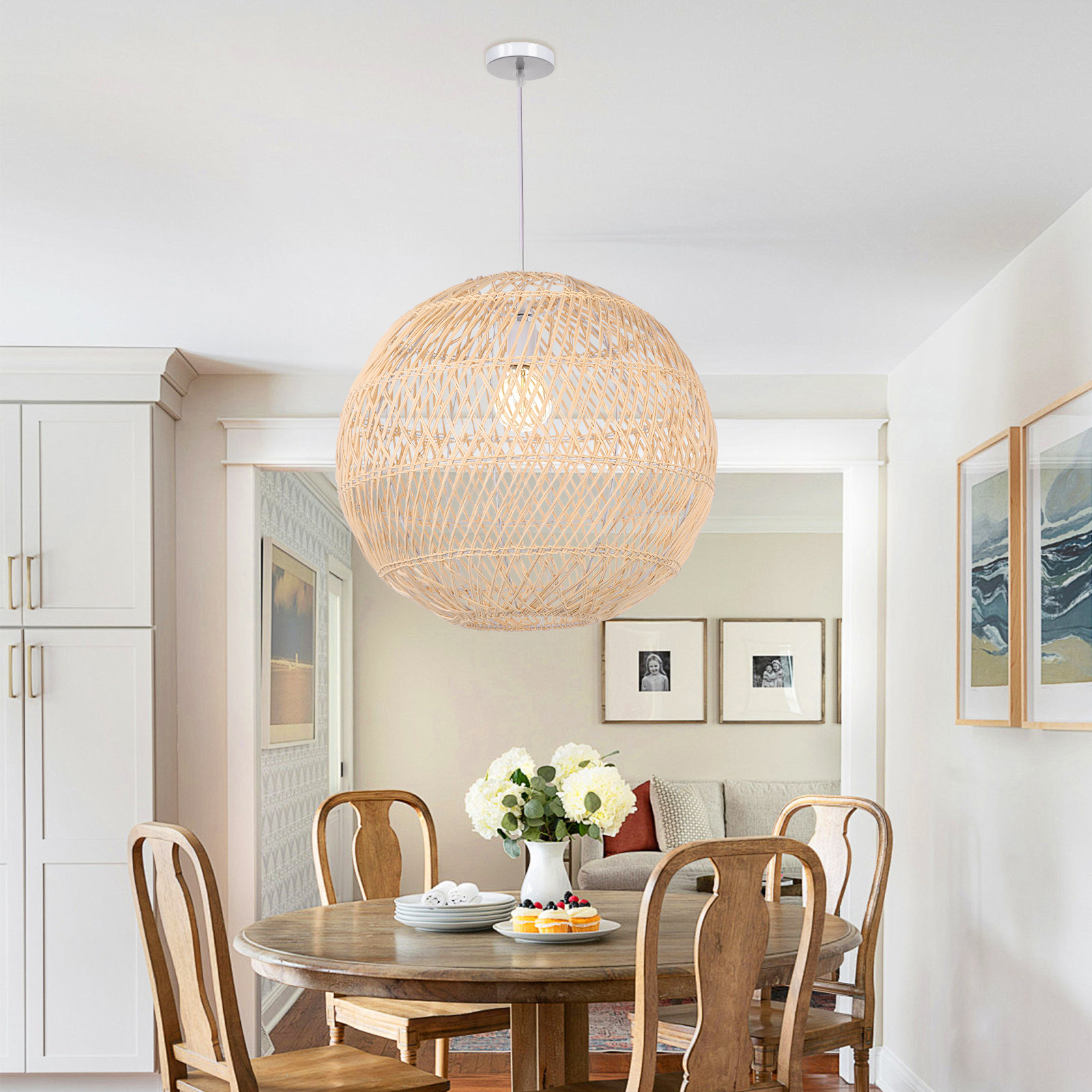 Bay Isle Home™ Aralin 1 - Light Rattan Sphere Pendant - Wayfair Canada