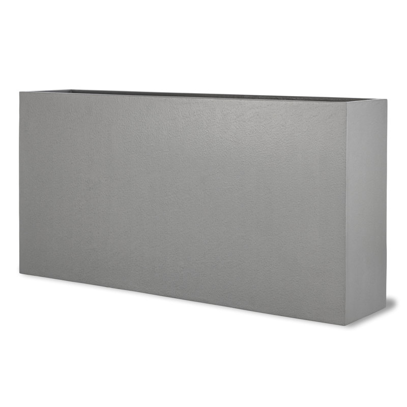Baker Fibreglass Planter Box, Faux Aluminium Textured, 70cm H x 140cm W x 30cm D