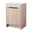 Meuble-lavabo autoportant de 24 po pour la salle de bain, 2 portes à fermeture douce, chêne, contreplaqué, unité d'organisation pratique à tablettes réglables, rangement organisé