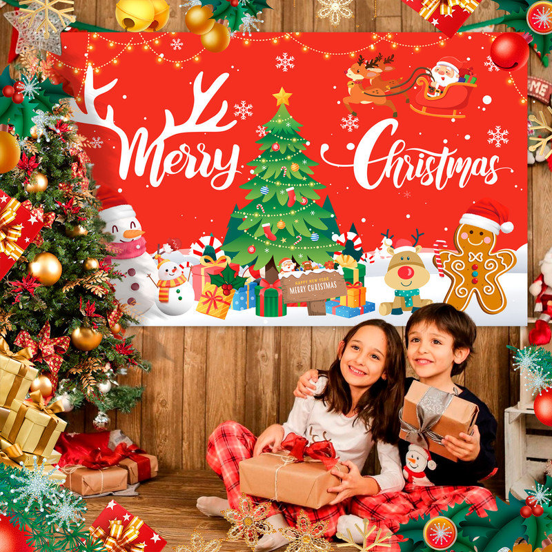 Christmas Party Supplies, Large Christmas Backdrop Banner
