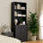 Damilja 27.5" W x 75.5" H Standard Bookcase 3 Shelf with Two Doors-1818646797