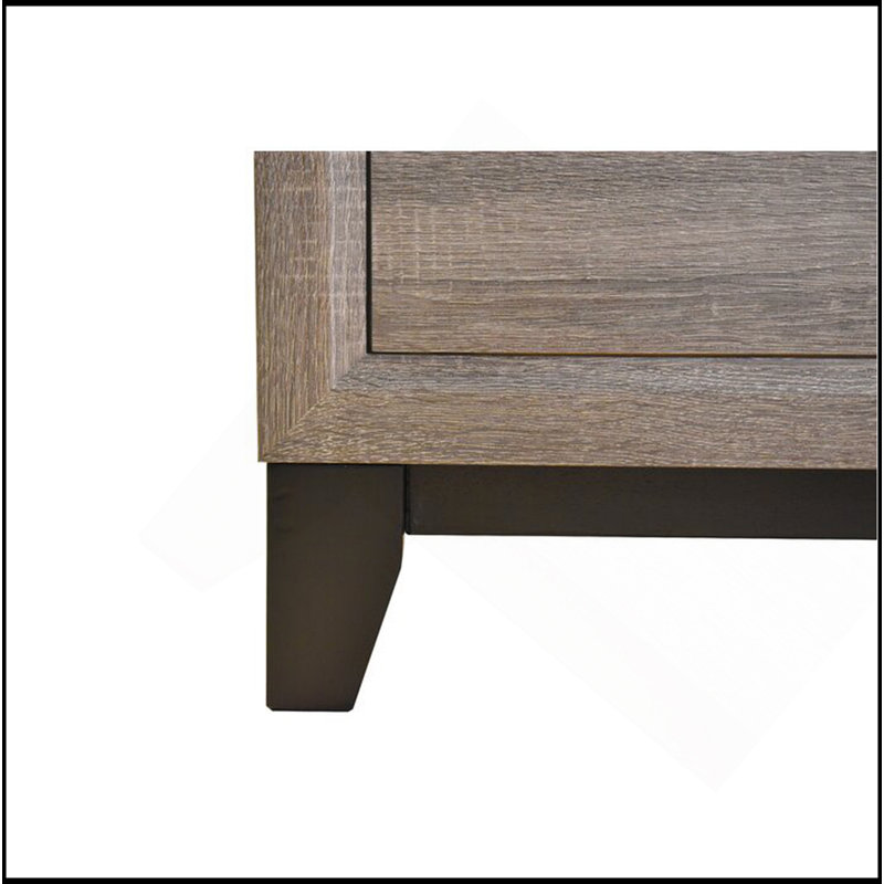 Grand lit contemporain en bois gris