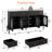 62'' Buffet Cabinet with Storage,Large Sideboard Cabinet,Coffee Bar Cabinet with 3 Drawers and 4 Fluted Glass Doors for Home,Kitchen,Dining Room-1299345147
