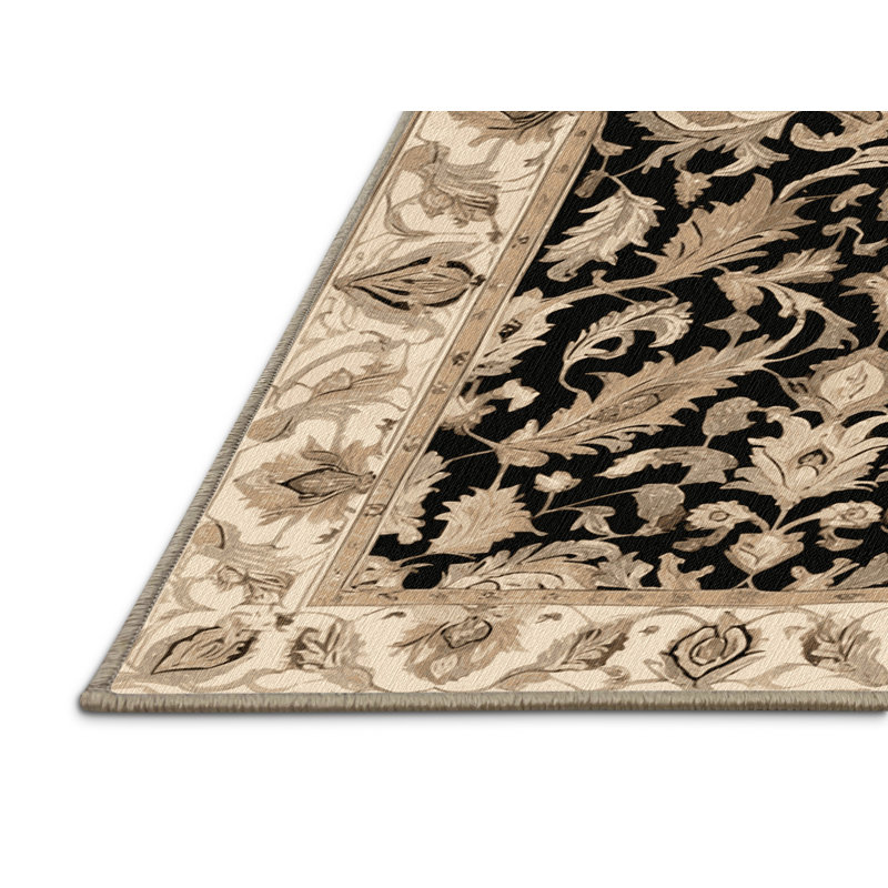 Tapis brun lavable à la machine, Rond 6 pi