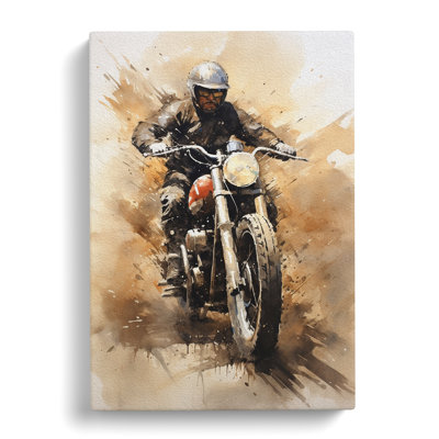Motorbike Gestural - Wrapped Canvas