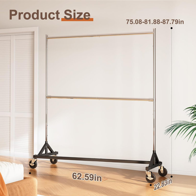 160cm Rolling Clothing Rack