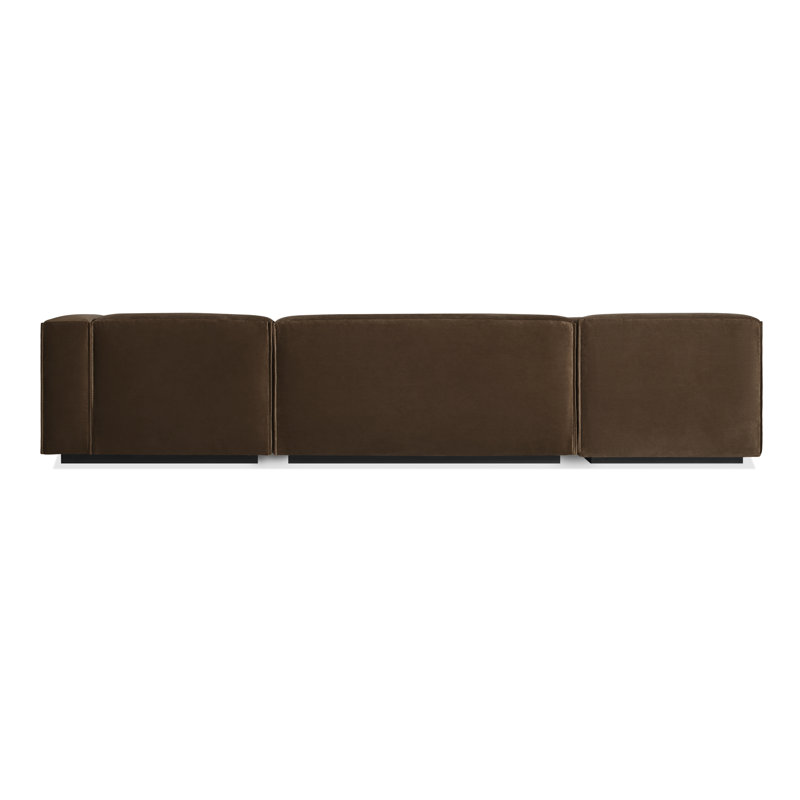 Cleon Modular Sectional, Left Hand Facing, Coffee Velvet Polyester Blend