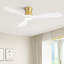 Ventilateur de plafond encastré 48 "avec lumières, télécommande, pales en bois massif à intensité variable avec fonction mémoire-404484872