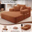 Canapé-lit rembourré 48,5 po en velours côtelé double avec 2 coussins et poches latérales - aucun assemblage requis-1686775656