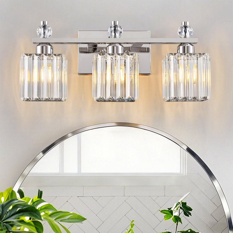 Kyneisha Bathroom Vanity Lamp Modern Crystal Vanity Lamp Bathroom Light Fixture Mirror Crystal Bathroom Vanity Lighting Fixture