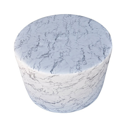Dandys 60cm Wide Round Marble Pouf Ottoman