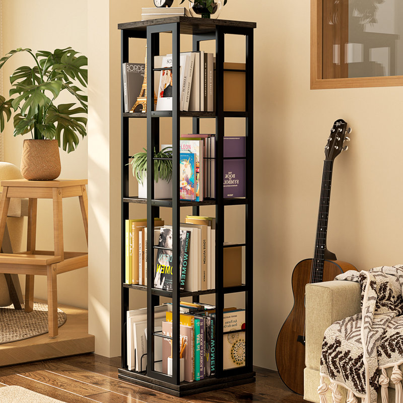 Bibliothèque pivotante l 15,8 "x P 15,8" Fortis, (4 tablettes) H 54 po x l 15,75 po x P 15,75 po, Gris