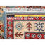 Bleu adriatique 2 pi 10 po x 13 pi 5 po, motif kazak avec médaillons géométriques, laine pure noué à la main, colorants végétaux, tissage dense, tapis oriental