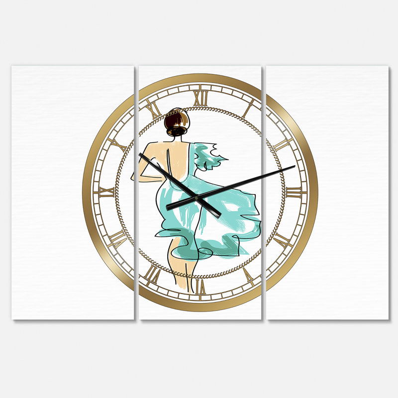 Horloge murale 3 panneaux