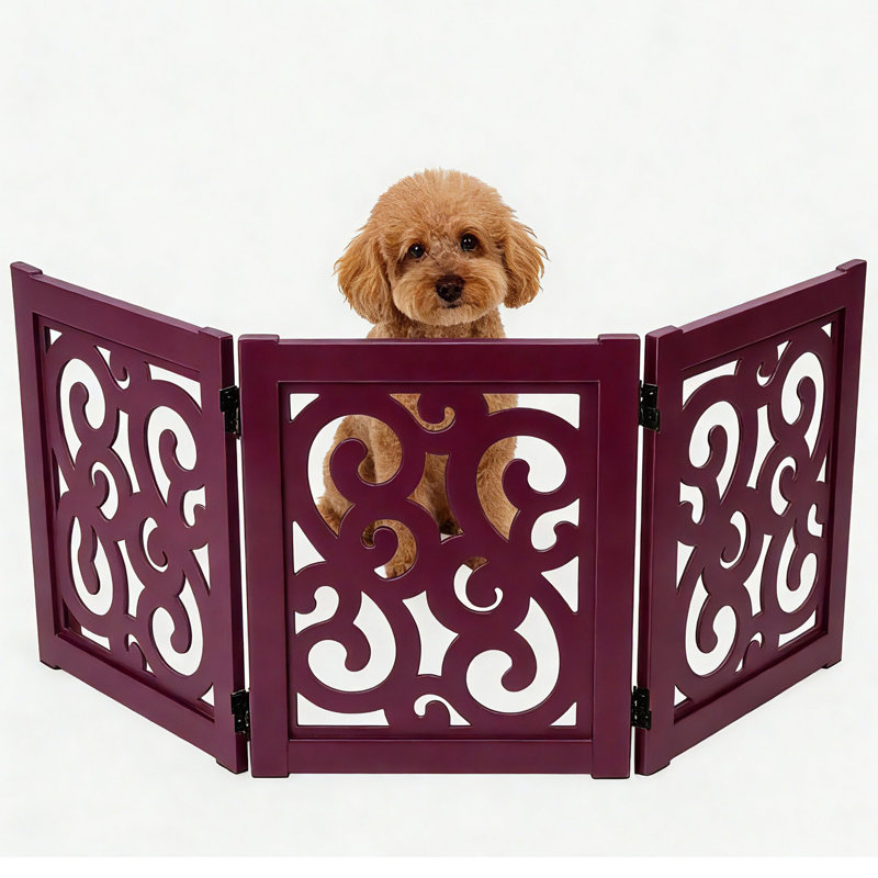 Barrière pour animaux 3 panneaux Ashfield & Harkness, Acajou
