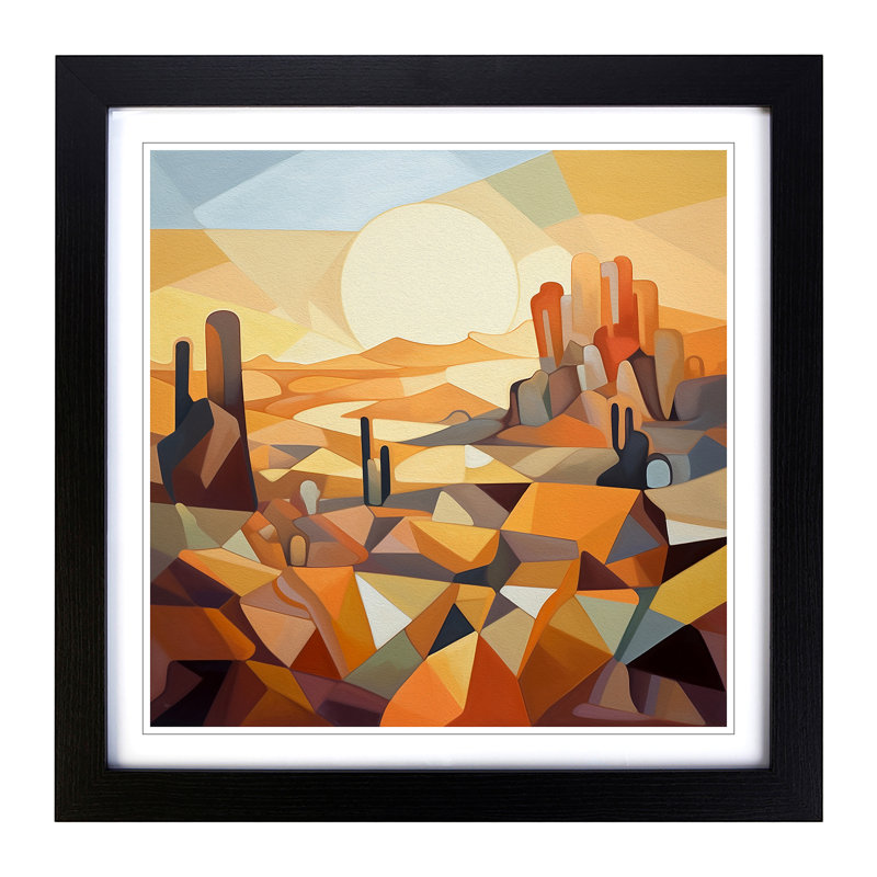 Desert Cubism - Framed Print, Black