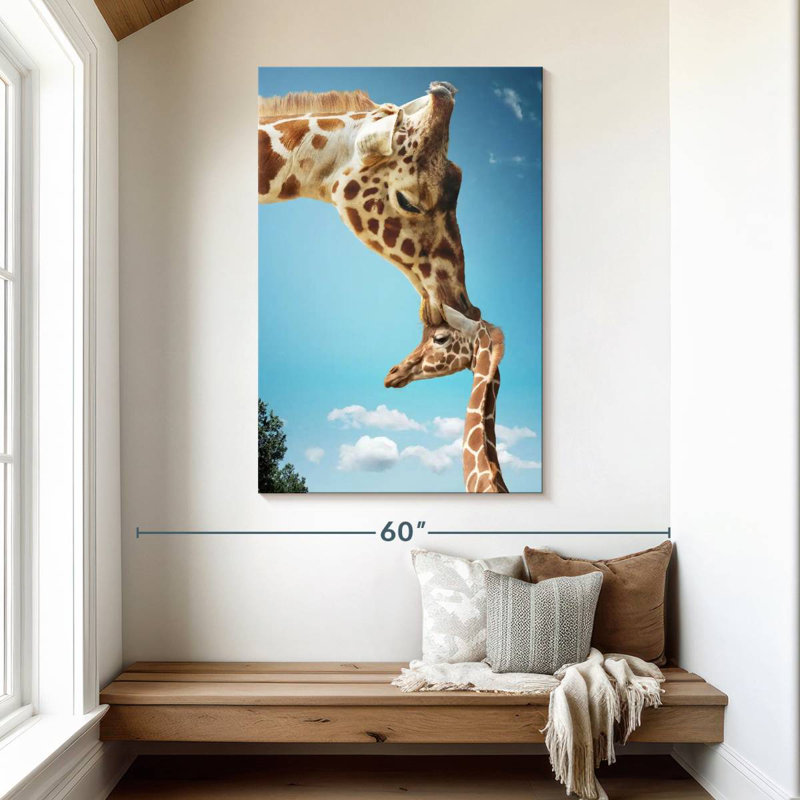 Brampt maman et bébé girafe, H 48 po x l 32 po