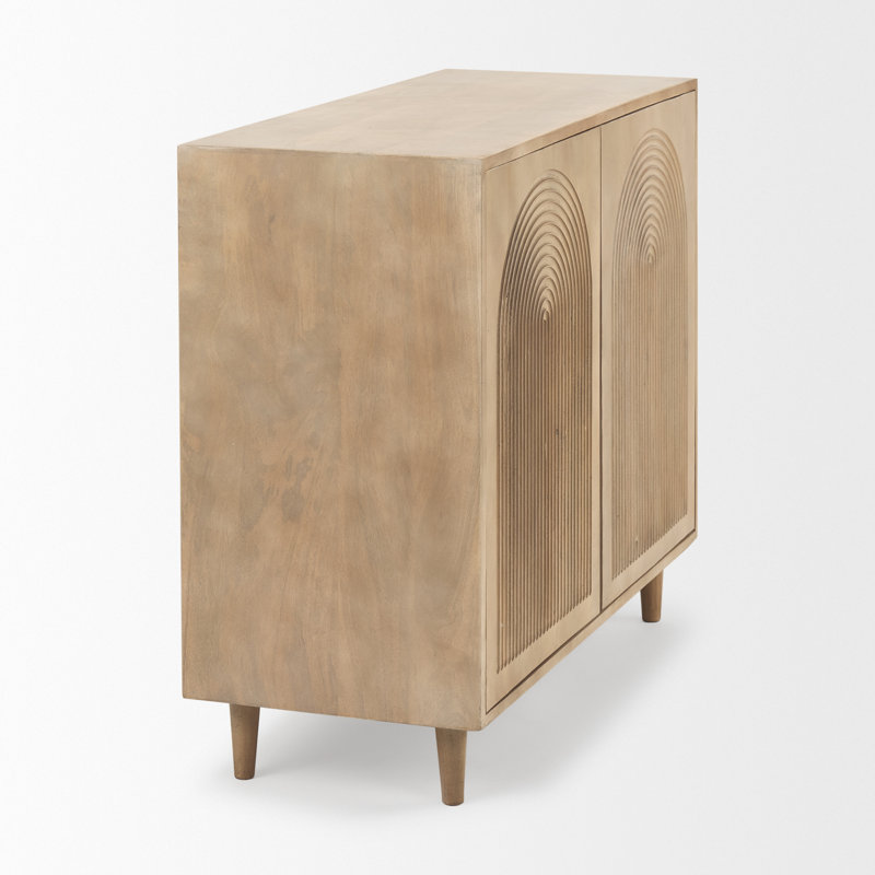 Solid Wood Accent Cabinet, Light Brown