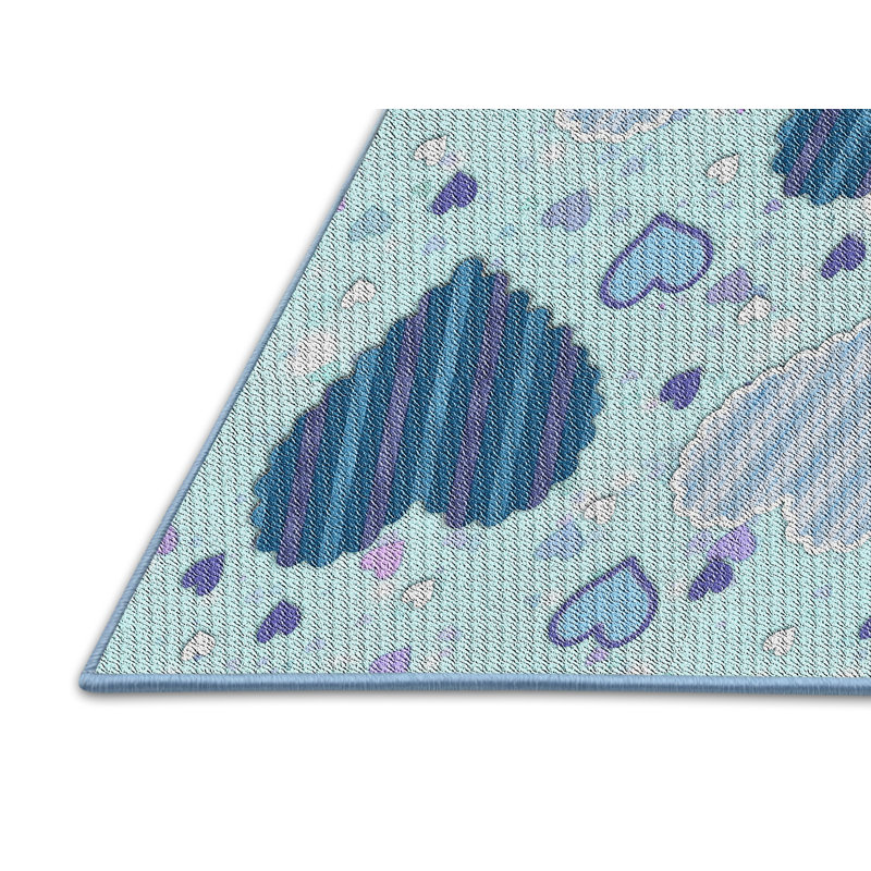 Tapis bleu marine à motifs Adilene, Rectangle 5 pi x 8 pi
