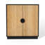 Armoire de rangement moderne à 2 portes avec portes géométriques en bambou H 33,9 po Seaham
