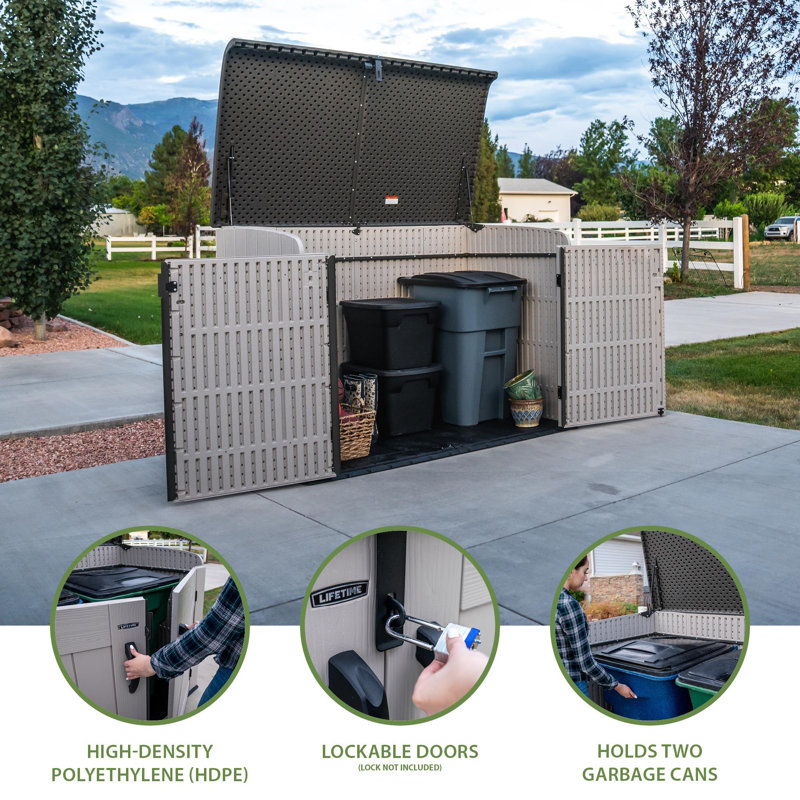 Lifetime 6 Ft. x 3.5 Ft. High-Density Polyethylene Outdoor Storage Shed with Steel-Reinforced Construction