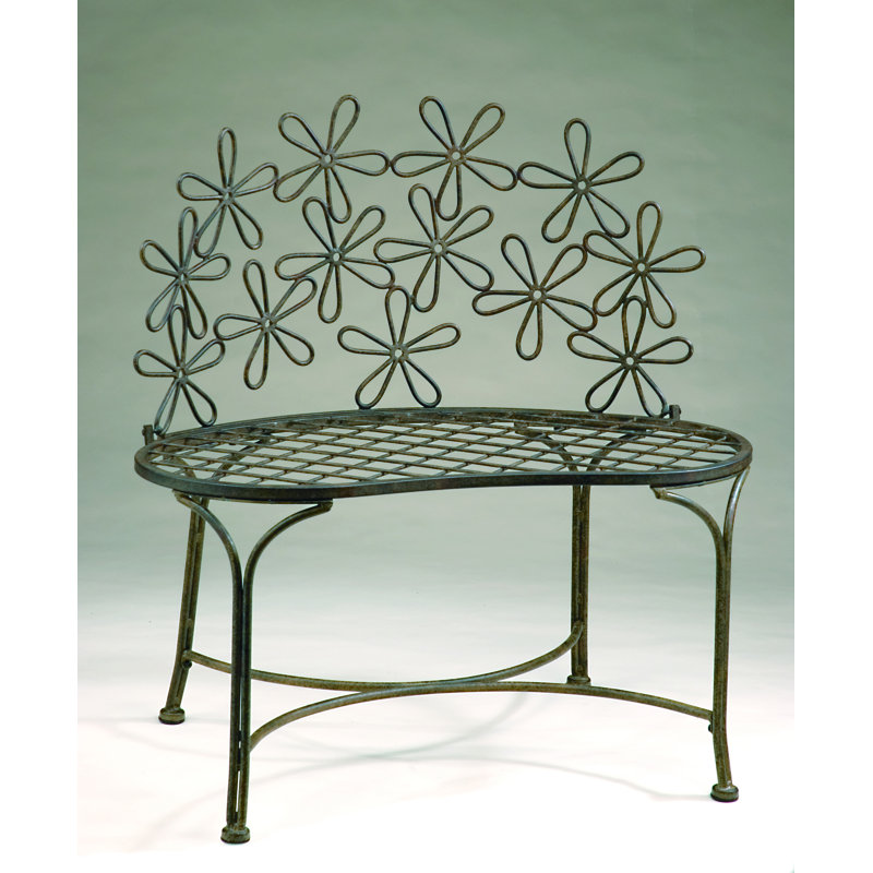 Banc de jardin en métal Daisy (coussin vendu séparément), Vert