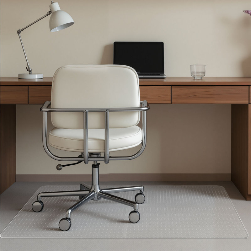 Tapis de chaise, 91 x 122 cm, tapis de protection de sol en plastique avec picots, antidérapant et facile à nettoyer, glisse en douceur sous le bureau pour le bureau à domicile (rectangulaire)