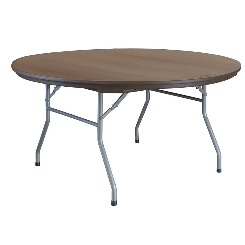 Table pliante circulaire en plastique Rhino, Brun