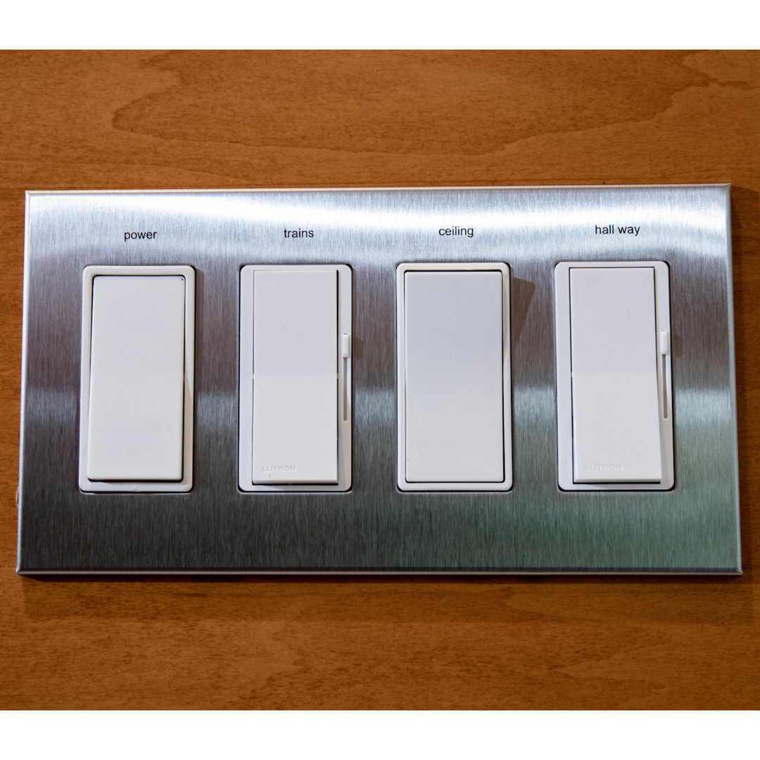 Custom Labeled Magnetic Cover 4 Gang Rocker Wall Plate TedStuff 