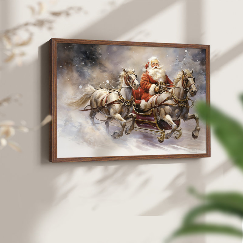 Chirstmas Art-CCCLVII -Framed Print - Restickable, Noyer, H 22 po x l 28 po