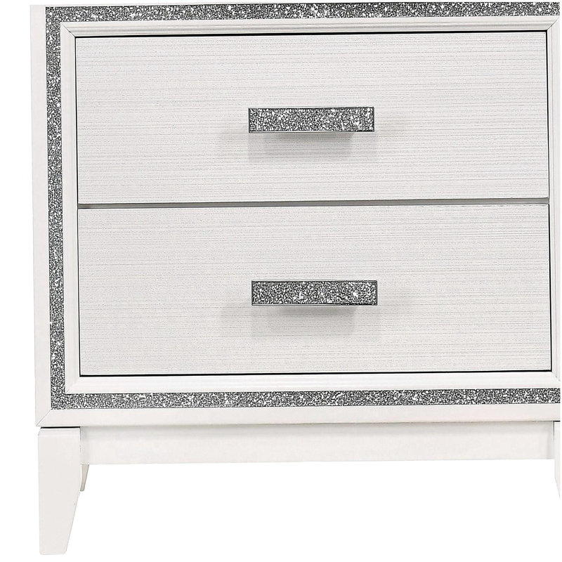 White 2 drawer bedside table