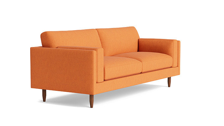 Skinny Fat Sofa ("85"), Performance Weave - Carrot