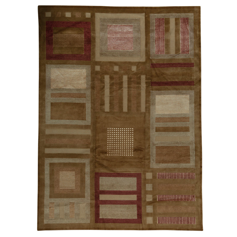 Hand Knotted Area Rug in Brown