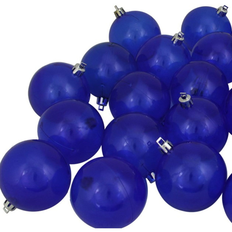 Boules de Noël incassables 3,25 po (80 mm), Transparent bleu