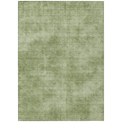 HomeRoots 3' X 5' Green Washable Indoor Outdoor Area Rug