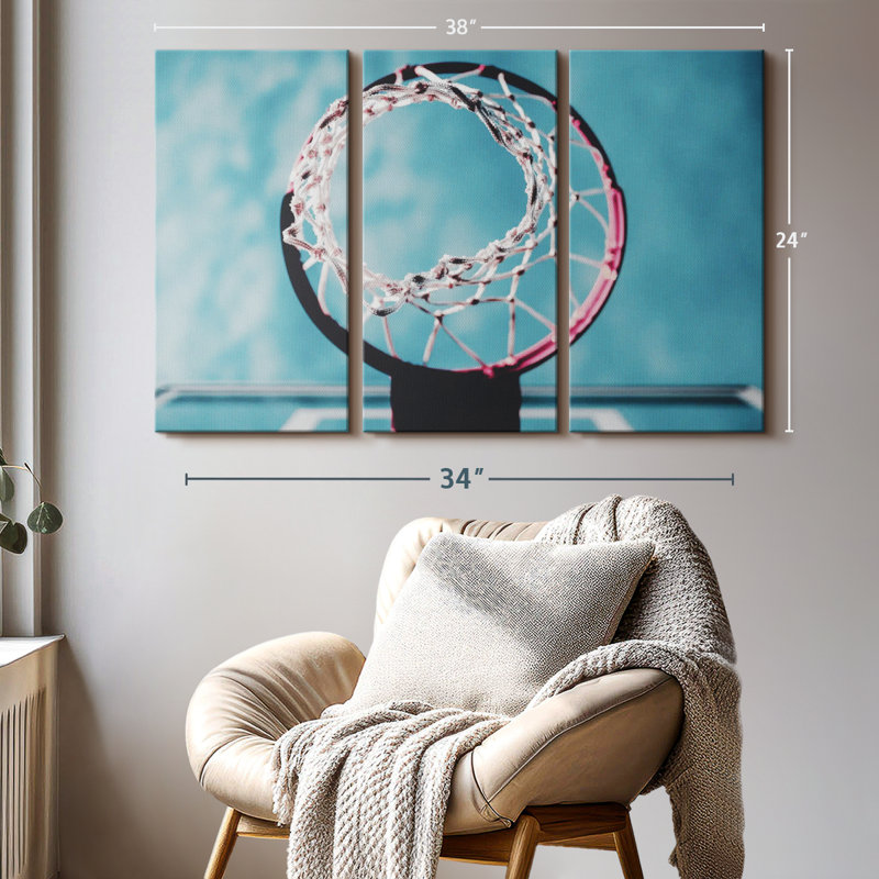 «Basketball Hoop», 3 pièces, H 24 po x l 38 po x P 1,25 po