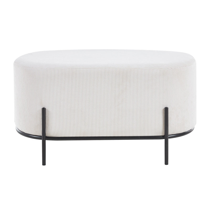 Akua 80cm Wide Oval Footstool Ottoman, Beige