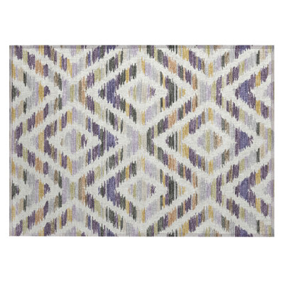 Machine Washable Indoor/Outdoor Chantille Tribal Rug
