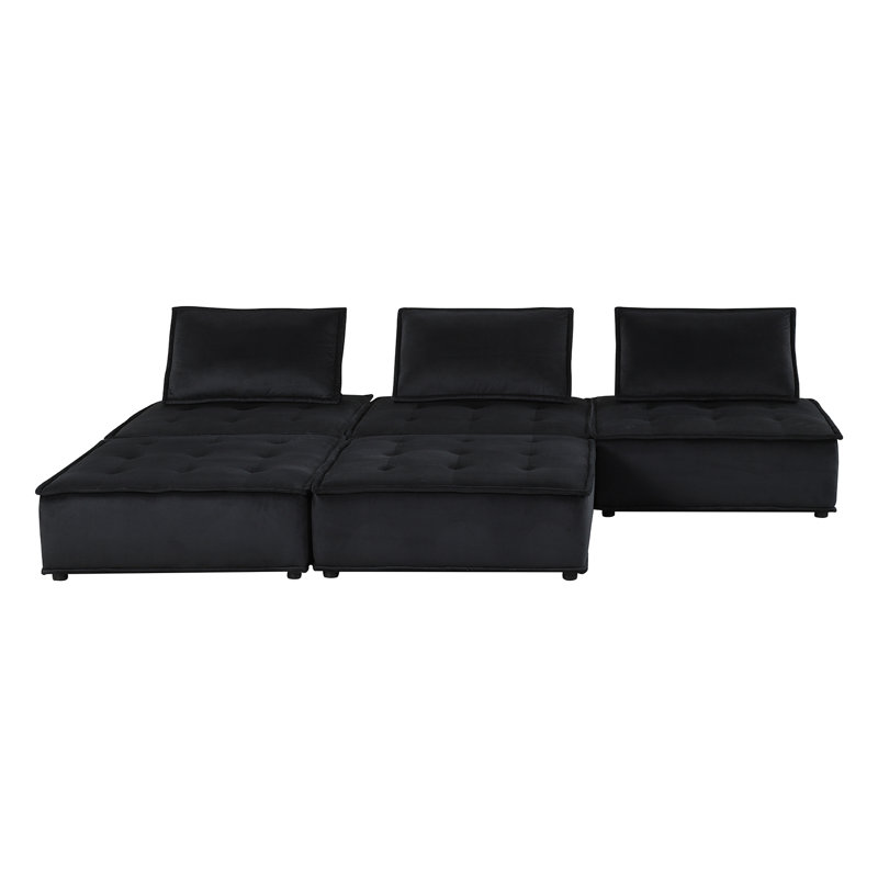 Repose-pieds canapé modulaire 5 pièces Gouvernour, H 29 po x l 80 po x P 120 po
