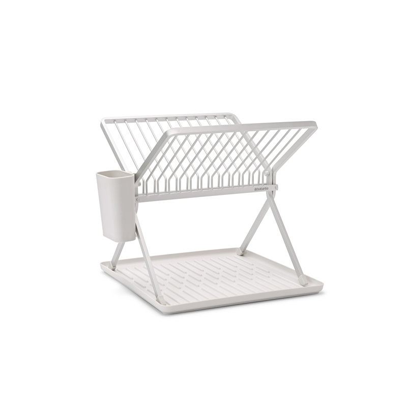 Brabantia Sinkside Compact Foldable Aluminium Dish Drying Rack, Light Gray