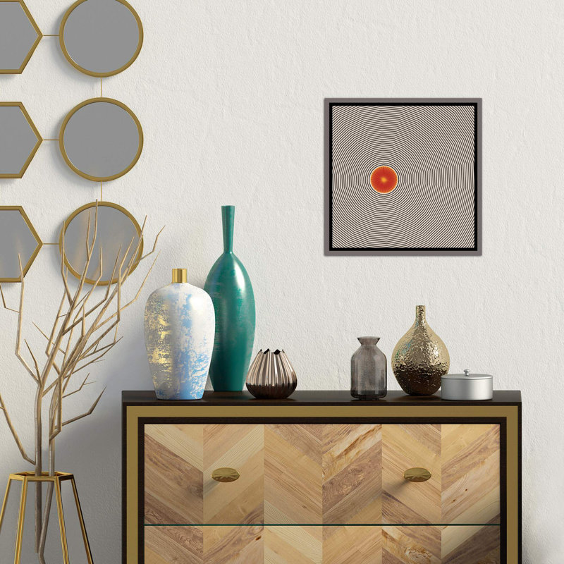«Sun Illusion», reproduction d'impression, Toile encadrée de bois rustique foncé, H 18 po x l 18 po x 1,5 po