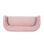 Manche en tissu cousu en rosé, style Mid-Century moderne, tissu à pieds bruns, attrait, dossier, supports