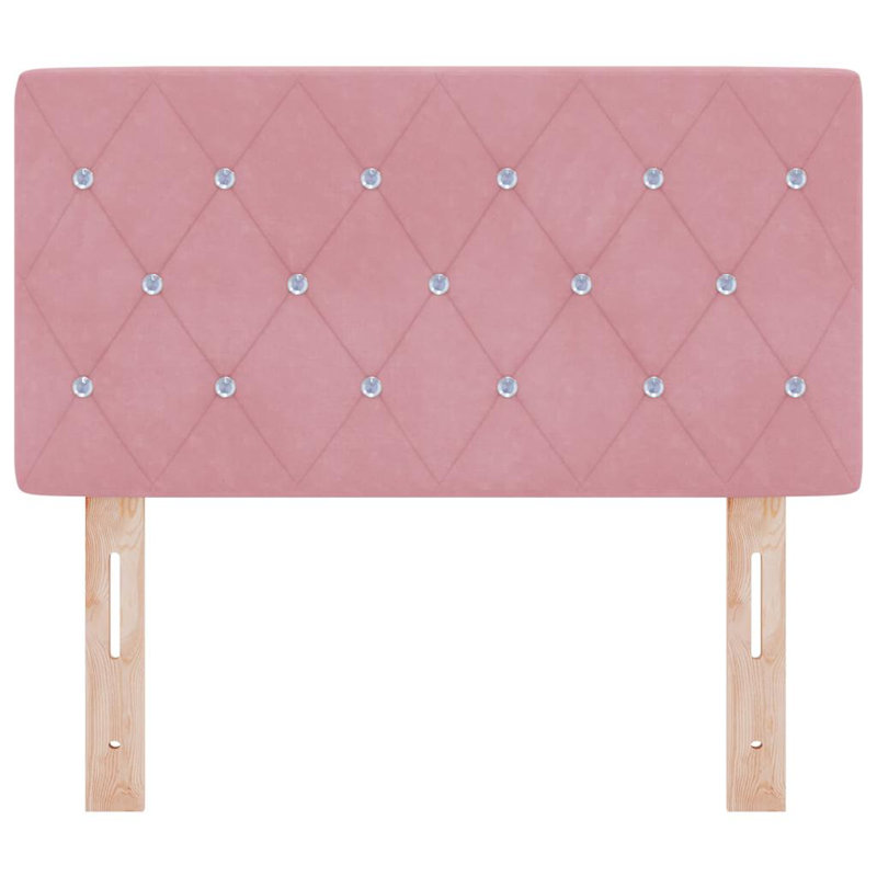  Velvet Headboard Argyle With Headboard 80 Cm Velvet, Pink