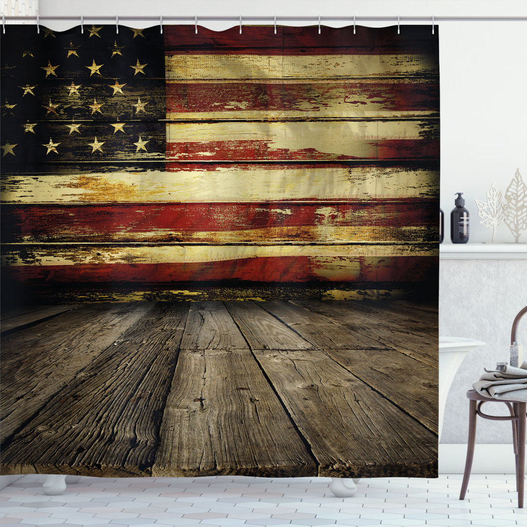 United States Shower Curtain Set + Hooks East Urban Home