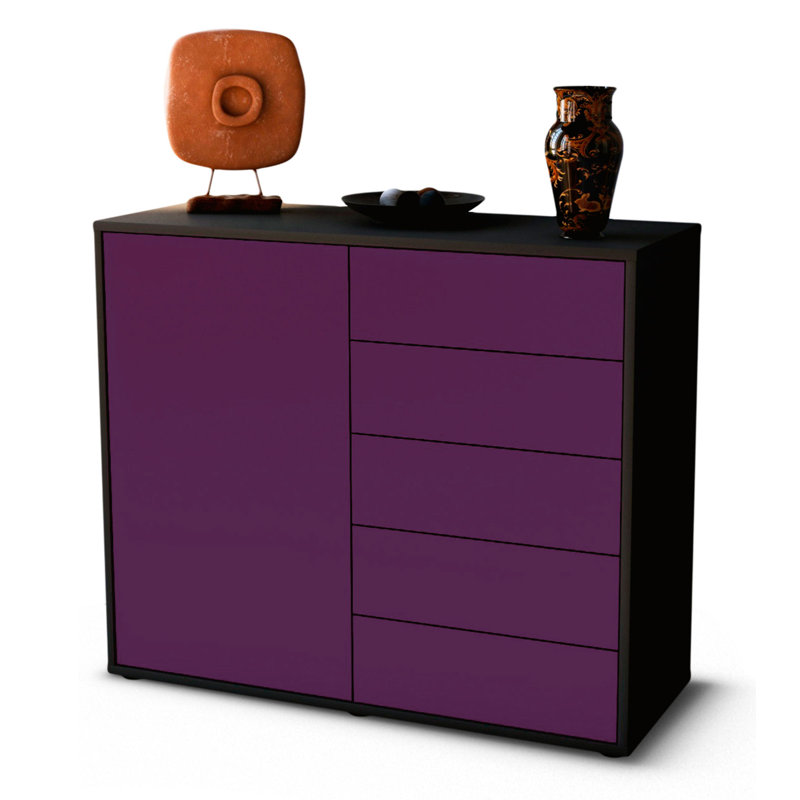 Presidio 92cm Sideboard, Anthracite/Purple