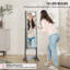 HOMCOM Freestanding Mirror Jewelry Cabinet with LED Lights-115153673